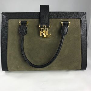 Ralph Lauren CARRINGTON Handbag Suede Leather